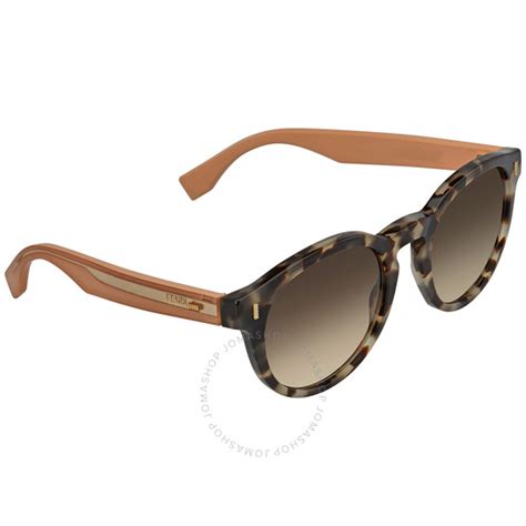 Fendi Brown Gradient Round Ladies Sunglasses FF 0085/S 